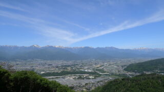 長峰山_山頂_北アルプス&安曇野